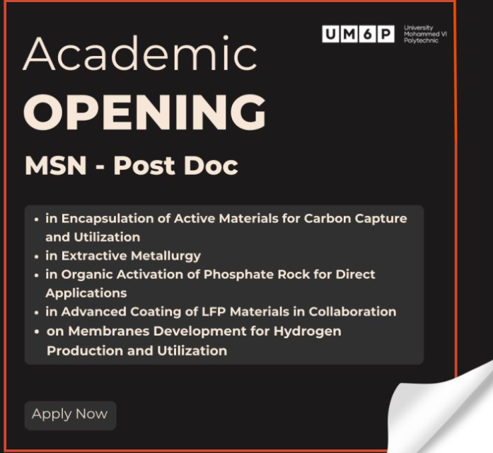 Postdoctoral Opportunities | MSN Department – UM6P
